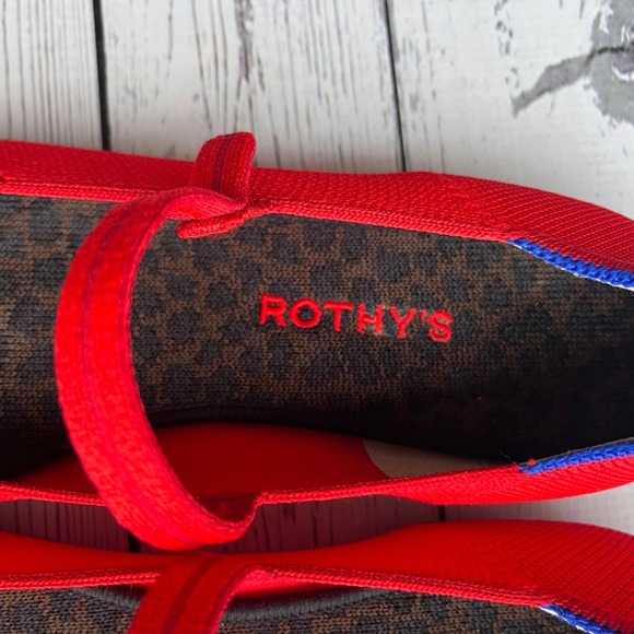 Rothy's RARE Retired Flame Red The Square Mary Jane Women 10 Slip On Flat - Picture 2 of 9